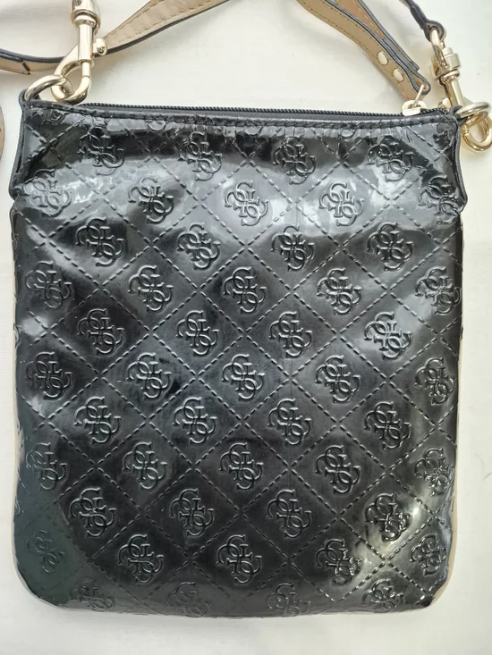 GUESS Reiko Black Patent Crossbody - Picture 4 of 11